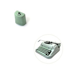 BACKSPACE Key for Hermes 3000 Typewriter Vtg Original Part Keyboard Green Media thumbnail