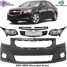 Front Bumper Cover Fascia & Grille Assembly Kit For 2011-2014 Chevrolet Cruze