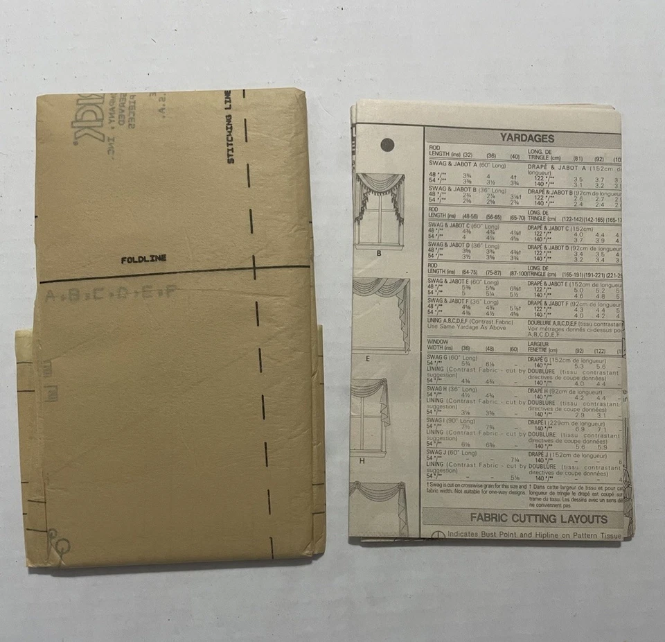 Butterick Sewing Pattern 5480 Easy To Do Windows Swags And Jabots - Image 3 of 3