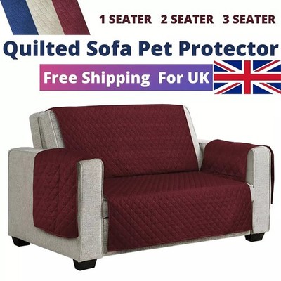 1/2/3 Sitz Wende Gesteppt Sofa Couch Schonbezug Schutz Überwurf Haustier Schutz
