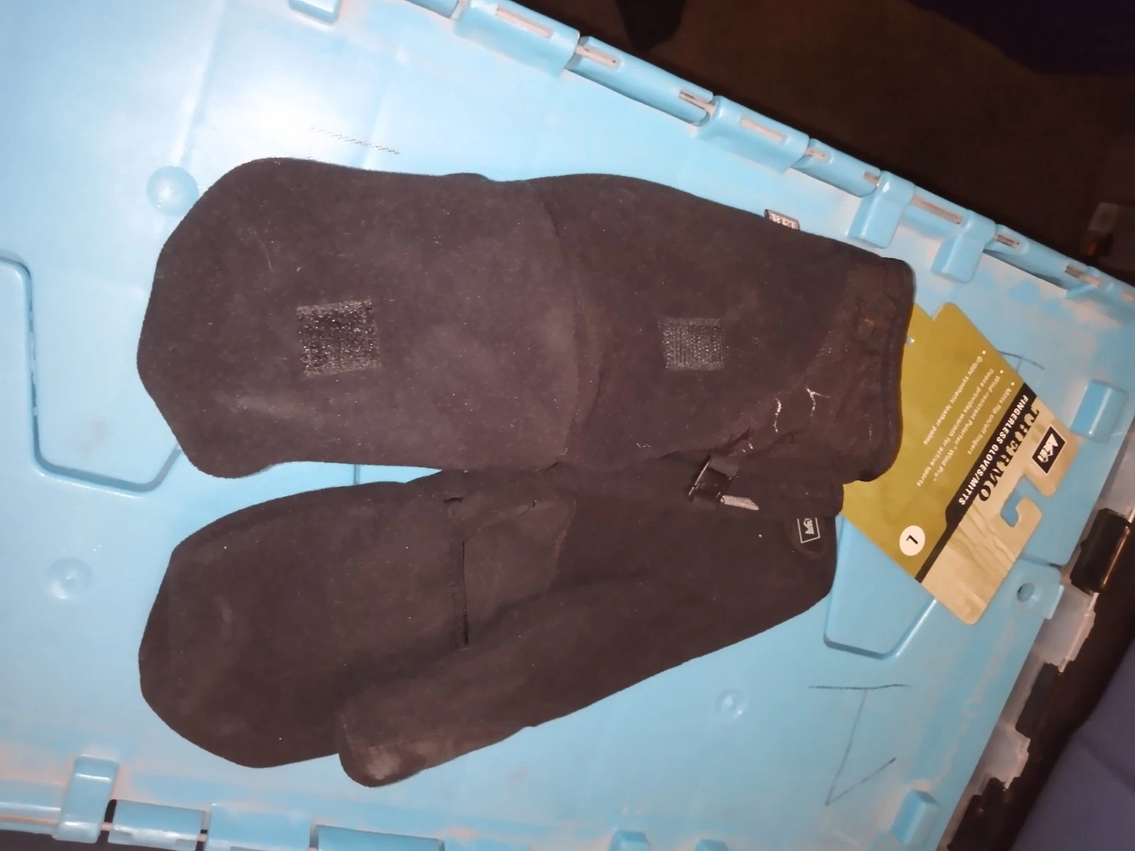 REI Convertible Thermo Fingerless Gloves Mittens Unisex Large Black
