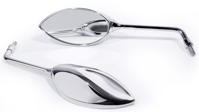 Spiegel Set Chrom Cat Eye für Japaner 10mm Suzuki Honda Chopper Universal 