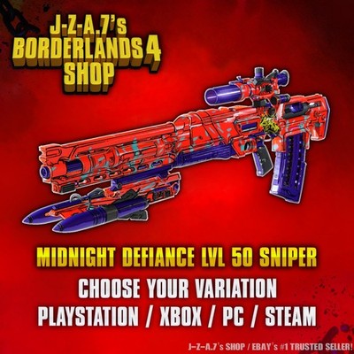 Borderlands 4 MIDNIGHT DEFIANCE TWITCH DROP GUN BL4, LVL 50 INSANE  PC-PS-XBOX 
