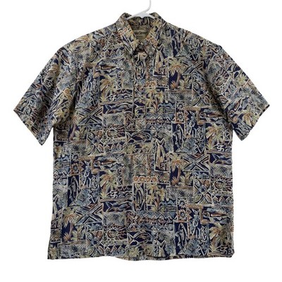 Cooke Street Shirt Mens Medium Multicolor Hawaiian Short Sleeve Button Up Aloha