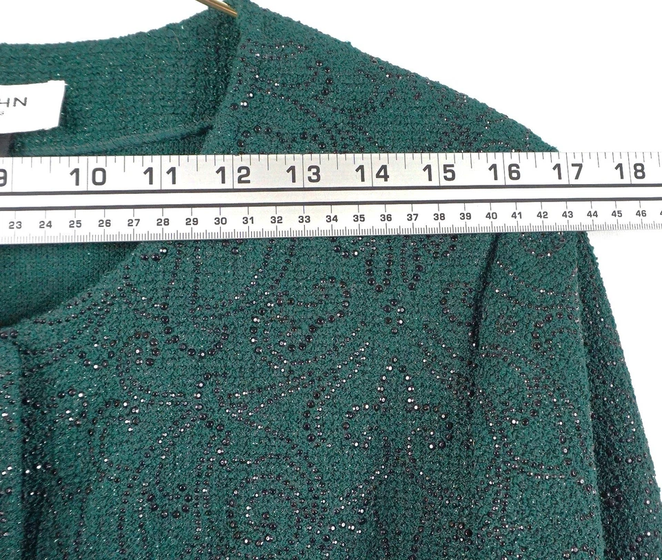 BOTONES CLÁSICOS VERDE ESMERALDA COLECCIÓN ST JOHN TALLA 16 Foto 4 de 4