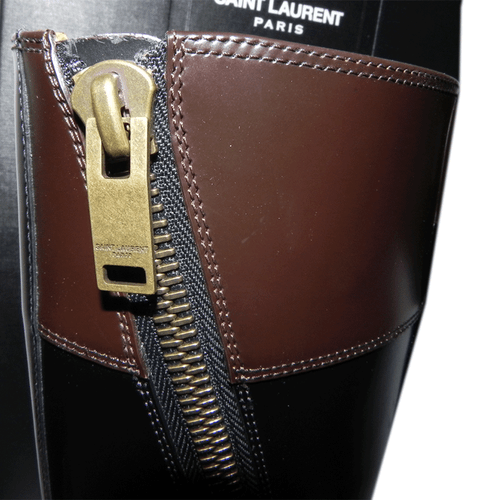 Yves Saint Laurent Boots Paris Cavaliere Riding Shoes Black Flat Bootie 35.5 YSL - Picture 10 of 11