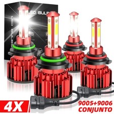 9005 9006 LED Headlights Kit Combo Bulbs 6500K High Low Beam Super White Bright