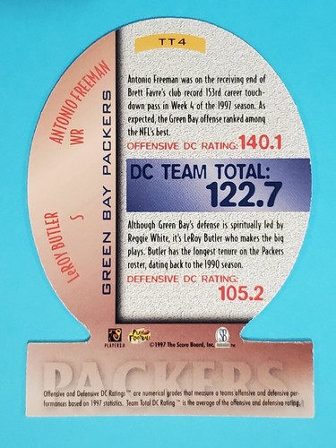 1998 Pro Line DCIII Team Totals LeRoy Butler Antonio Freeman Packers #TT-4 ๐ - Picture 2 of 2