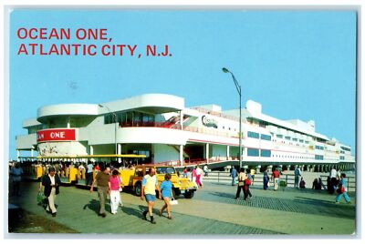 c1950 Ocean One Mall Restaurant Building Crowd Atlantic City New Jersey Postcard