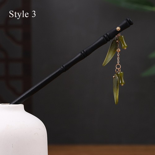 Bamboo Knot Wood Hair Forks Chinese Style Wooden HairStick DIY Vintage Elegant ~ - Picture 18 of 29