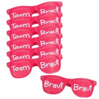 Brille Braut + Team Braut Set Jga Junggesellinnenabschied Bride To Be Rosa