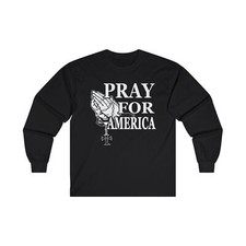 Camiseta de manga larga Pray For America camiseta política republicana demócrata patriótica
