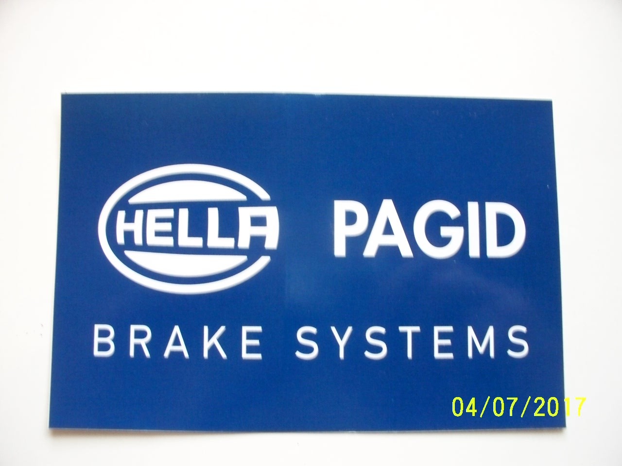 ORIGINAL  RACING  DECALS  " Hella  Pagid  Brake  Systems  "  6" X 4" 