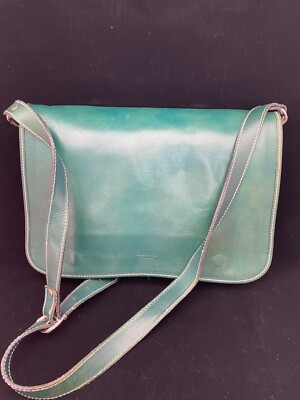 WOMEN GREEN LEATHER BRIEFCASE   I MEDICI IN FIRENZE  CLASSIC (Made in Italy)