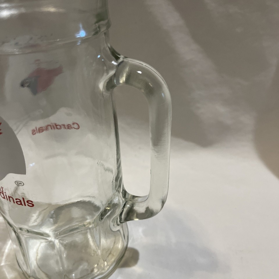 Vintage St. Louis Cardinals Glass Beer Mug Stein NFL Football Fisher