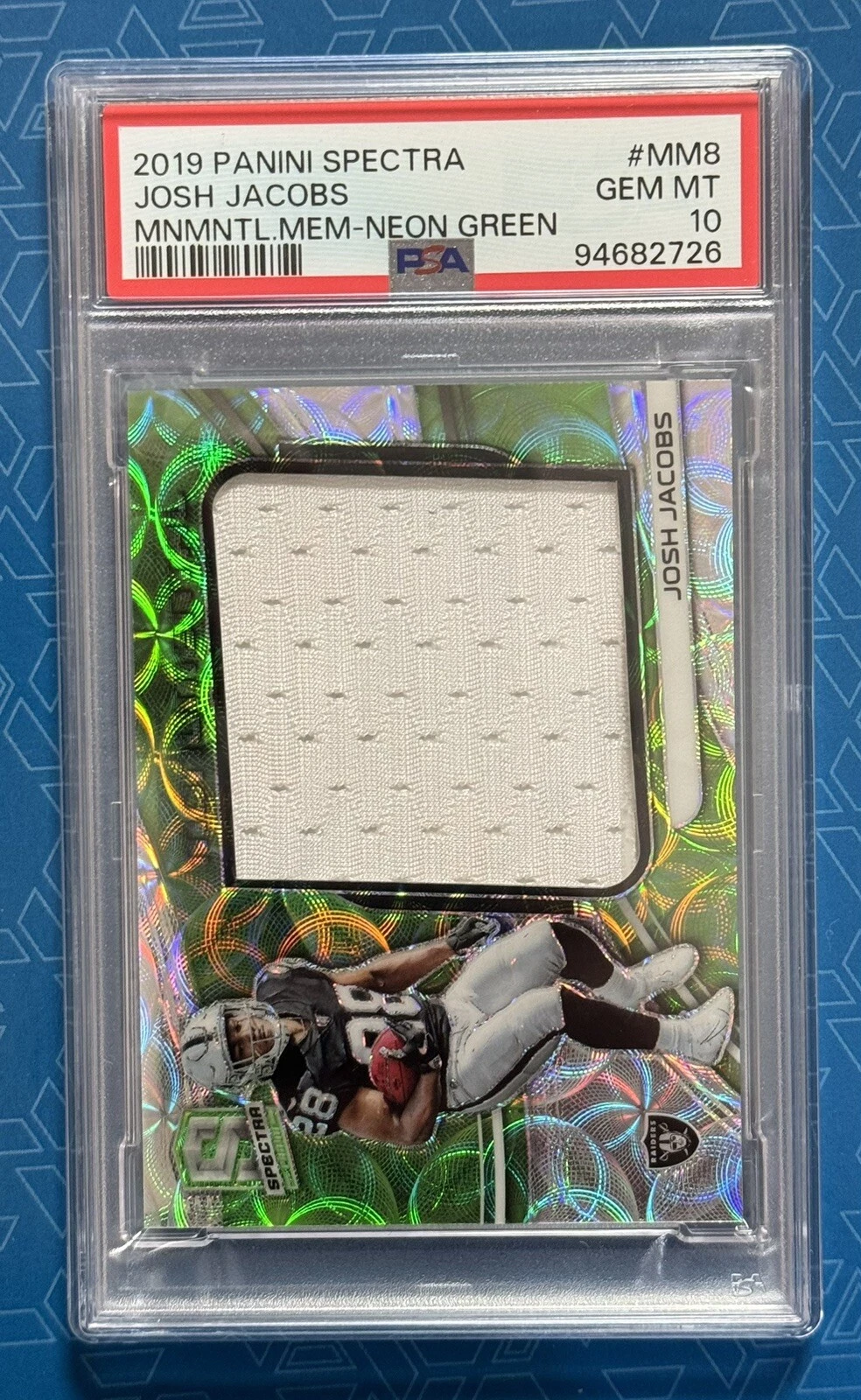 Josh Jacobs Panini Spectra Monumental Memorabilia #MM8 Neon Green