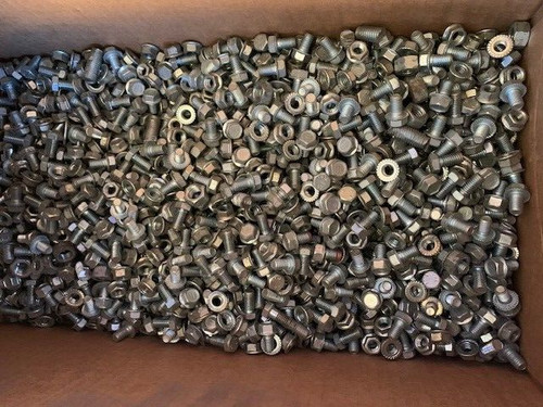 100 Tear Drop Pallet Rack Spacer Hardware 5/8" Long Bolts & Nuts 3/8" -16 100