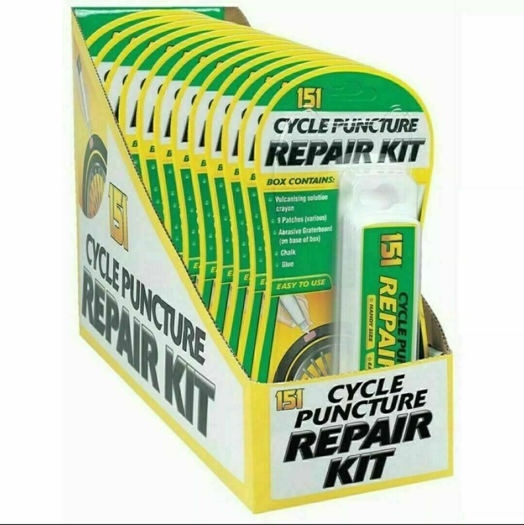 Bike Cycle Puncture Repair Kit Inner Tube Glue Patch Chalk Abrasive