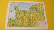 Normandie carte relief plastique vintage Editeurop 26 cm / 35 cm