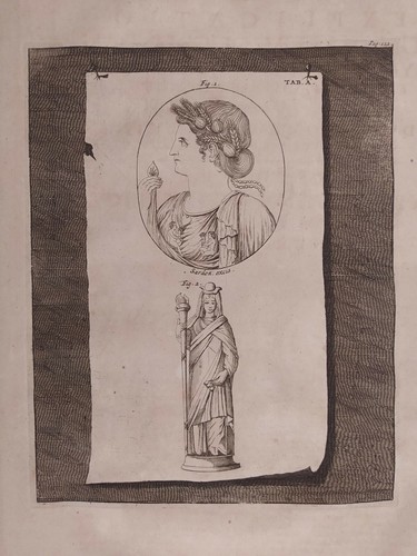 1725 Peter Van der Aa Tab A Sardon Excis 1 Siracusa Cameo Statua Femminile 2 Fig - Foto 1 di 3