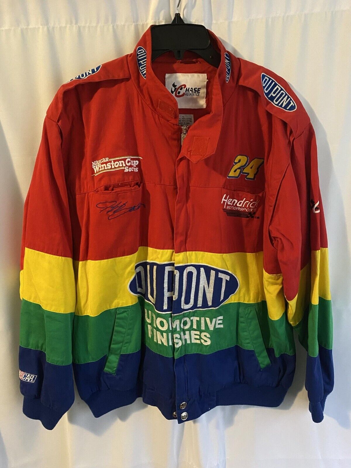 Vtg Jeff Gordon Dupont Rainbow Chase Authentics Nascar Jacket Mens