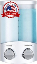 2 Pack Dispensador De Jab n Y Champ  Para Ducha Montado En La Pared Plata NUEVO.