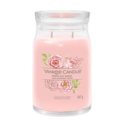 YANKEE CANDLE Große Signature Kerze FRESH CUT ROSES 567 g Duftkerze