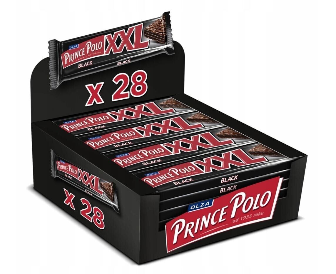 Olza Prince Polo XXL Black Crispy Chocolate Wafel 50g (Pack of 28