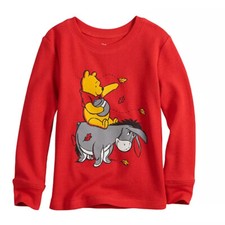 Disney Winnie The Pooh Eeyore Long Sleeve Thermal T Shirt Top Sz 12M 18M 4T 5T