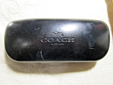 Authentic Coach New York Black Large Sunglass Eyeglass Clamshell Hard Snap Case-