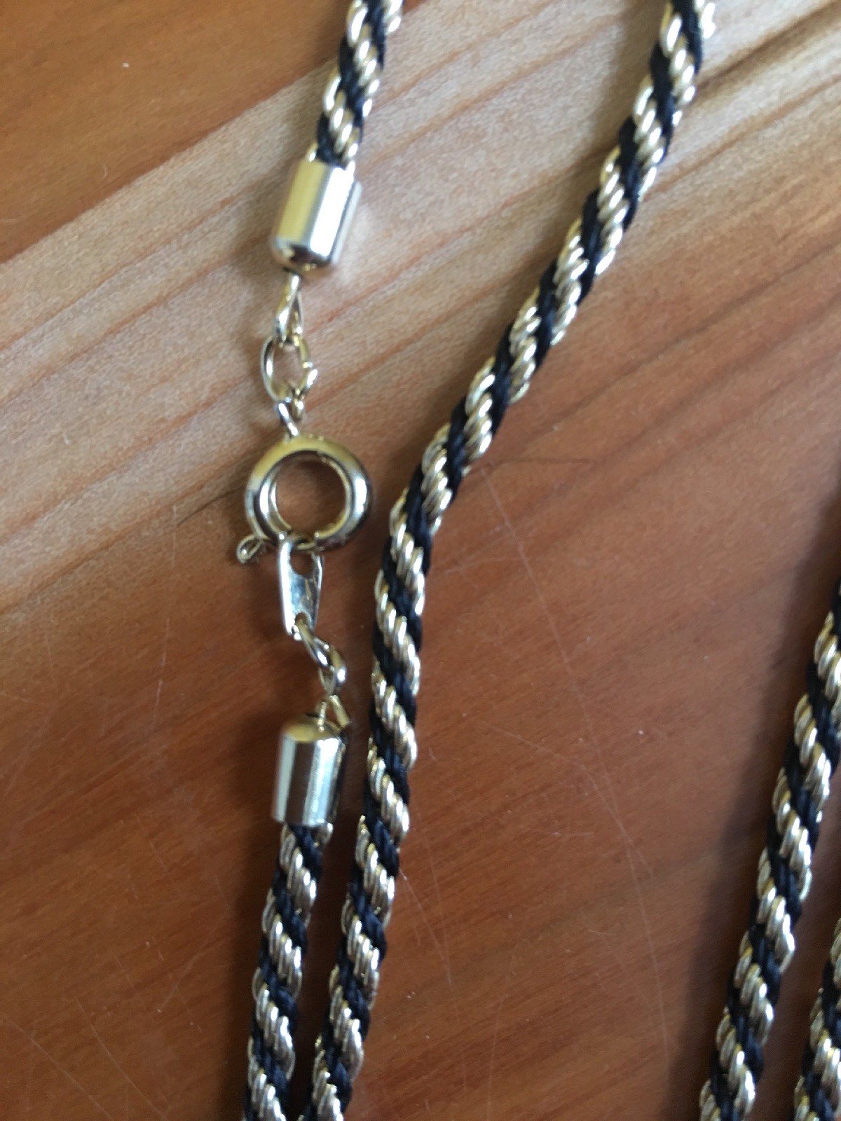 Black & Gold Tone Rope Chain Costume Jewelry Necklace 24” eBay