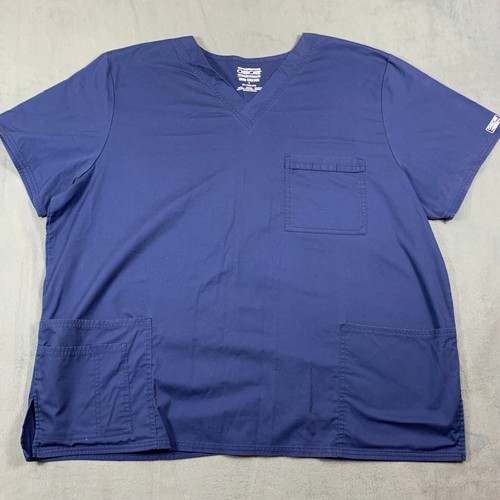 Cherokee Women's 2XL Core Stretch Scrub Top Blue Short Sleeve Pocket RN