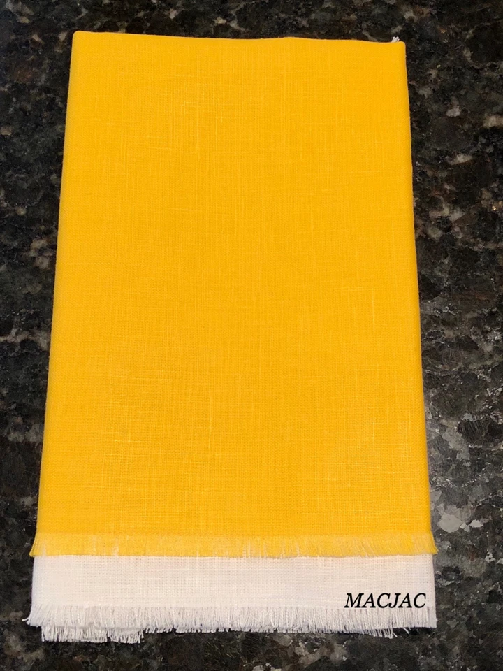 Sferra 100% Linen 20”x20” Napkins 4 Piece Set Oyster/Sunflower New - Image 3 of 4