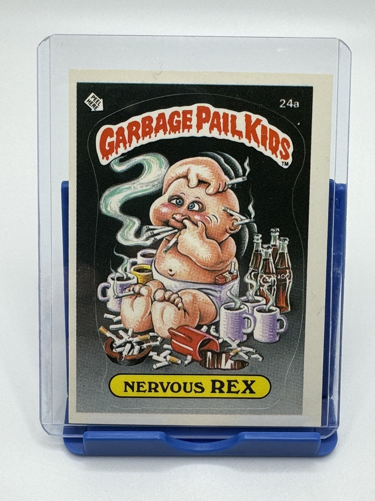 1985 GARBAGE PAIL KIDS ORIGINAL SERIES 1 #24A NERVOUS REX NM FREE SHIP VINTAGE