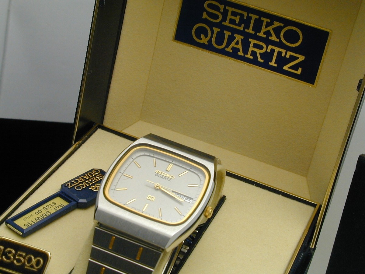 Vintage watch men seiko sq quartz day date japan 8123 - 5089