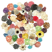 Wood Flowers Bouquet Multi Color Types Handmade with Stems DIY Easy Assemble 15 