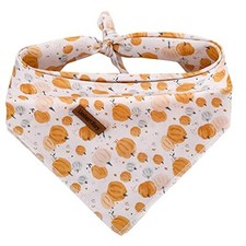 Dog Bandana 1 Pack Washable Soft Cotton Halloween Large A:Halloween pumpkin
