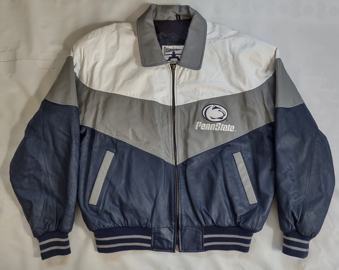 VINTAGE COLLAGE PHASE PENN STATE NITTANY LIONS FULL ZIPP LEATHER