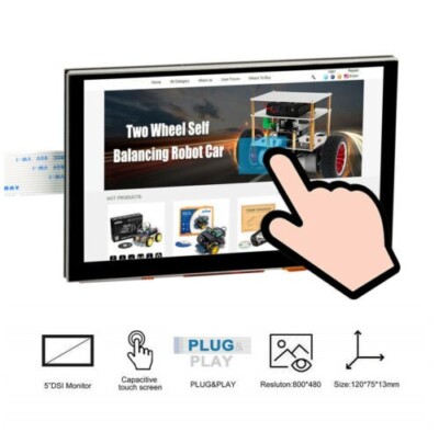 New 5 inch TFT LCD Display Touch Screen DSI Connector 800x480 For Raspberry Pi