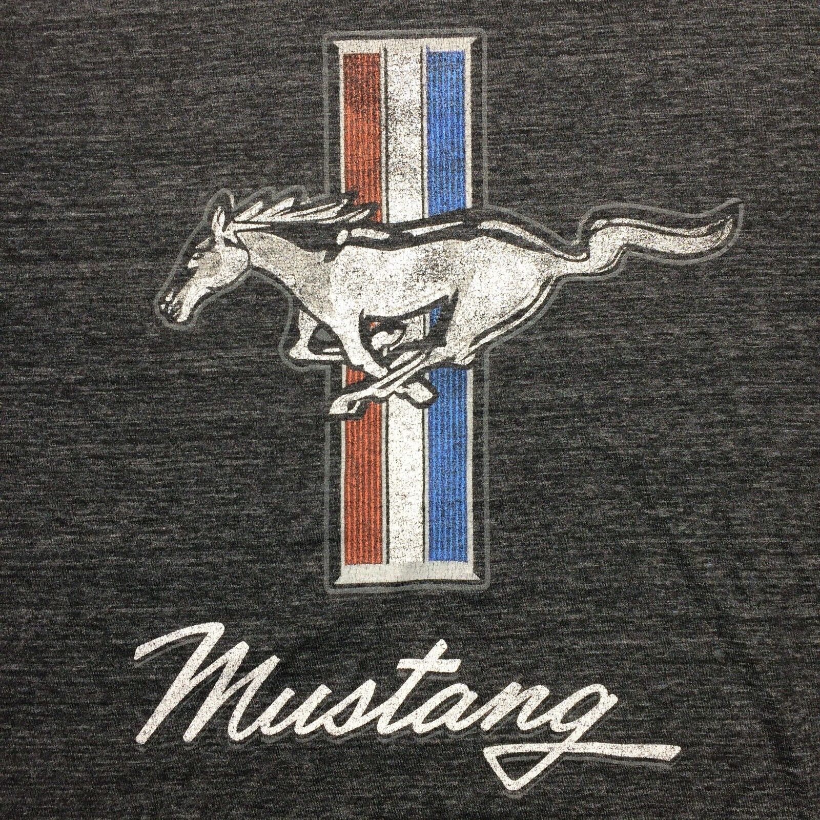 PONY Camicia Ford Mustang Uomo Taglia Large Grigio Scuro Manica Corta Licenza Ufficiale