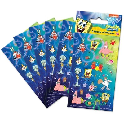 Sponge BOB Square Pants Stickers 6 Sheets of Stickers Official Stickers