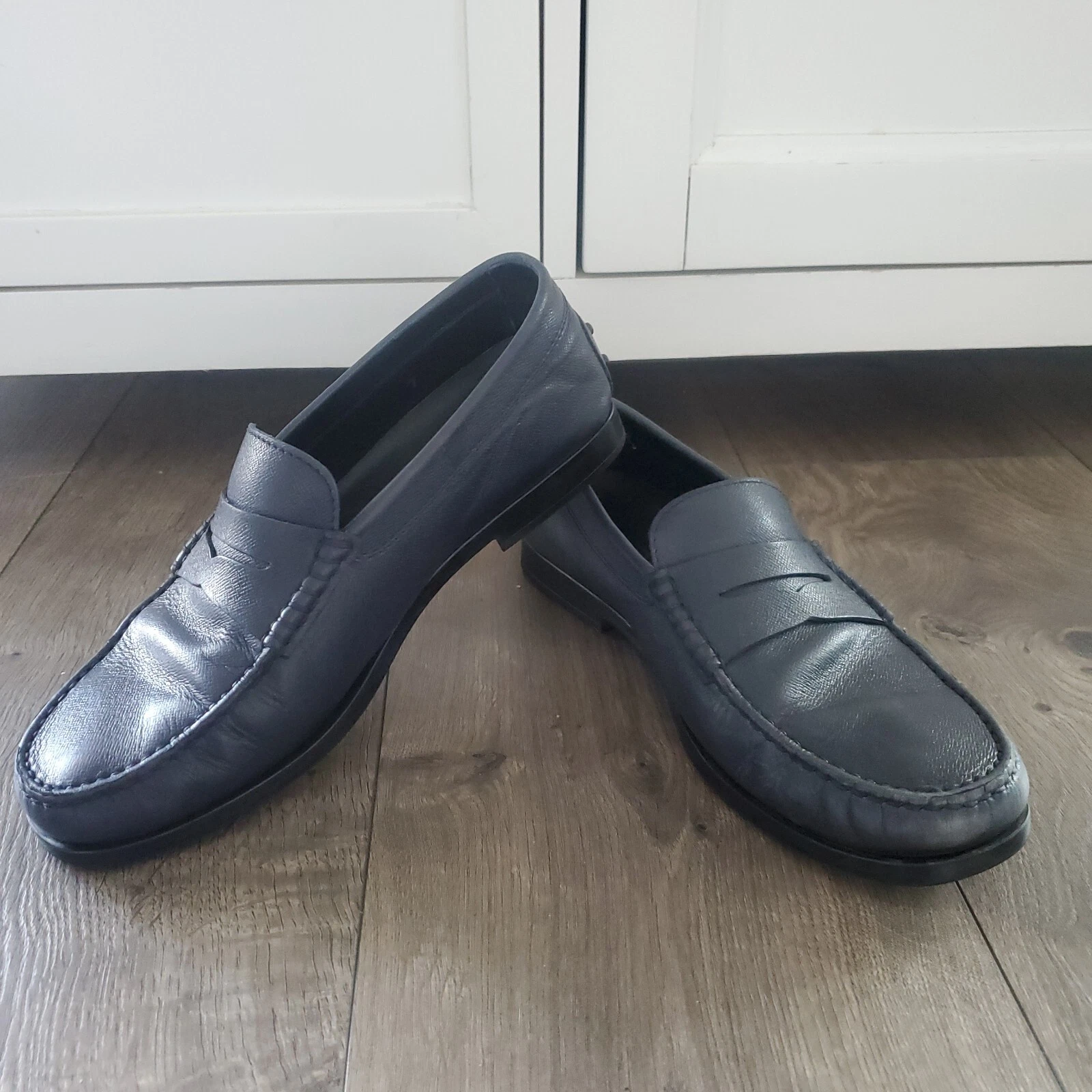 TOD’S Mocassini penny Tod's Made in Italy in pelle blu taglia US 8