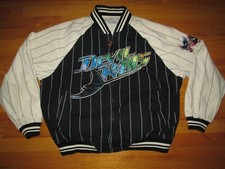 TAMPA BAY DEVIL RAYS 90s Vtg Mirage Reversible jacket jersey coat Large Old Logo