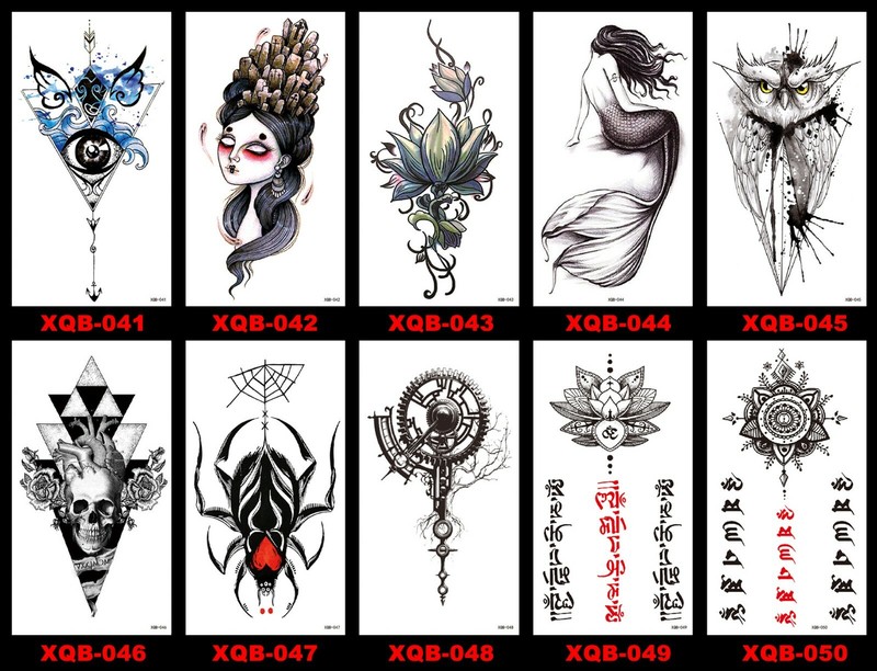 8 X Temporary Tattoos Body Arm Tattoo Sticker Half Sleeve Fake Waterproof US 