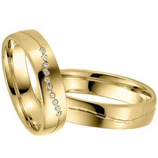 Trauringe Rauschmayer 05510 in 585/- Gelbgold mit Brillant 0.05 ct. w/si