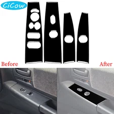 Window Lift Switch Panel Trim For Dodge Dakota Durango 01-04 Gloss Piano Black