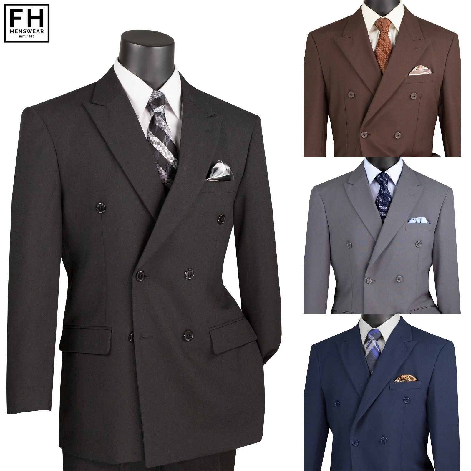 LUCCI Men's Double Breasted Classic Fit Poplin Polyester Suit NEW
Opens in a new window or tab