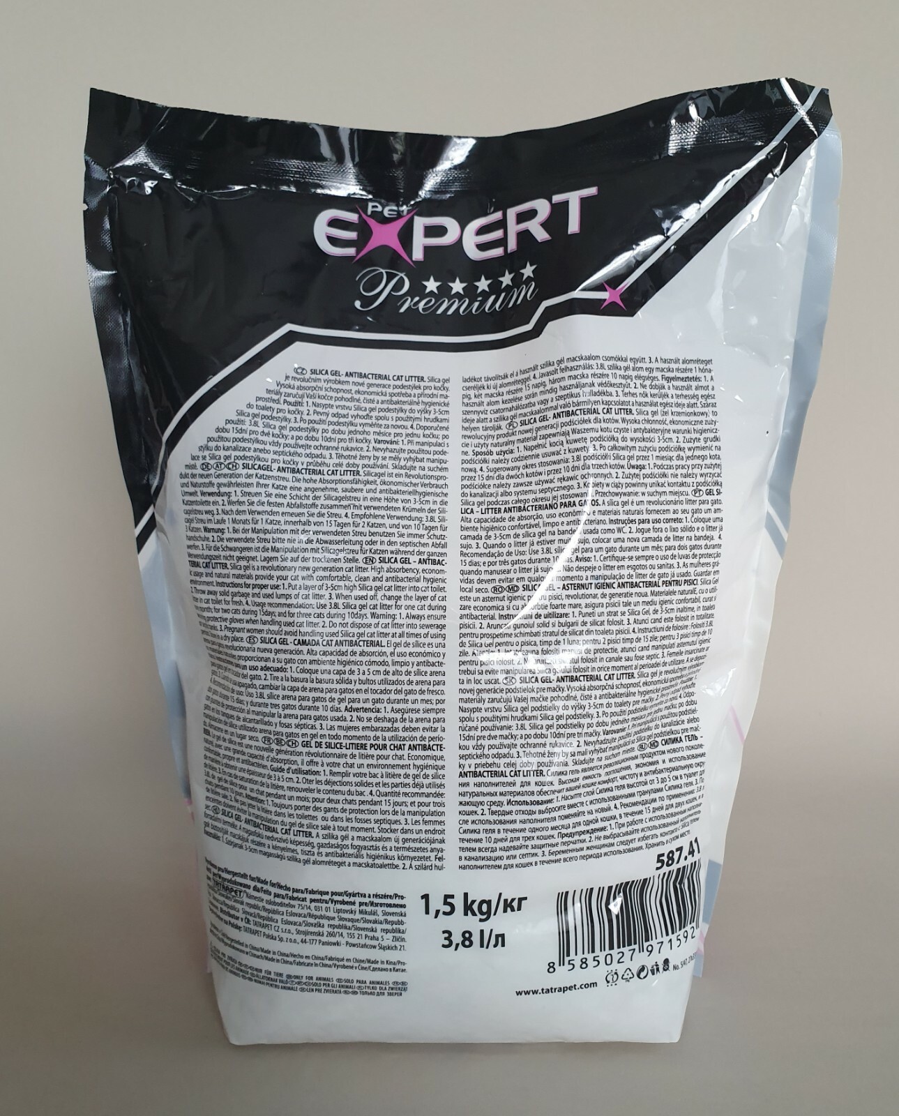 Silica Gel 3.8L Cat Litter 1.5kg Antibacterial Kitten Sand Bath Pet