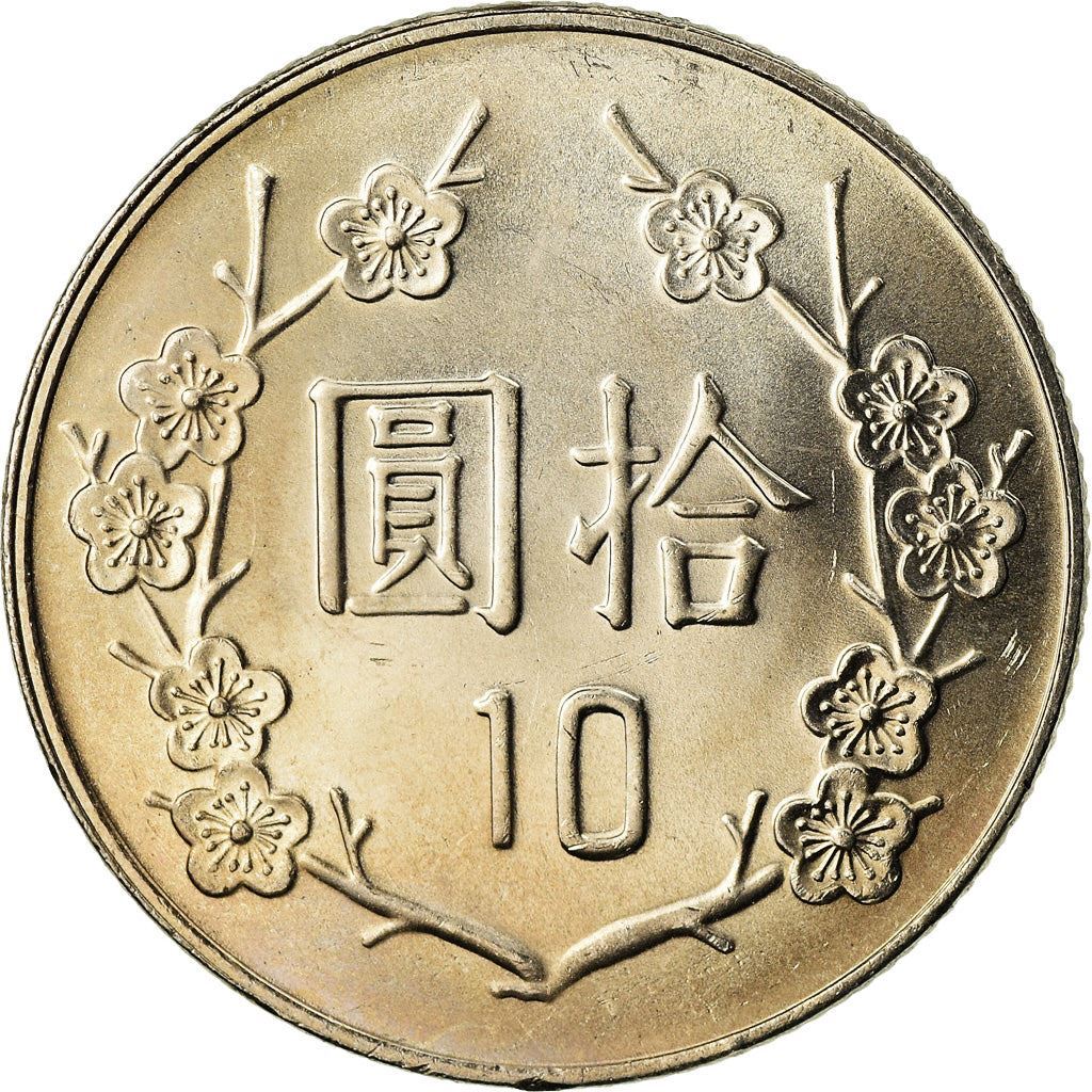 Taiwan | 10 New Dollars Coin | Chiang Kai-shek | Y:553 Taiwan | 10 New Dollars Coin | Chiang Kai-shek | Y:553