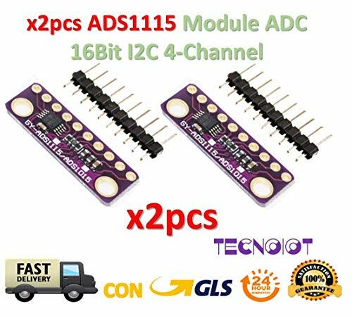 TECNOIOT 2pcs I2C ADS1115 16 Bit 16Bit ADC 4 Channel Module Gain (K9D)